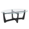 VYNXARIA 48-Inch Oval Glass Coffee Table with Solid Wood Frame - Elegant Centerpiece - 4 of 4