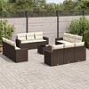 vidaXL Garden Sofa Set Brown, Cream White - 2 of 4