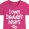 Girls' - Instant Message - I Own Daddy's Heart Fitted Short Sleeve Graphic T-Shirt - 2 of 4