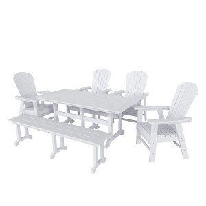 WestinTrends 6 Piece Outdoor Patio Dining Table and Armchair Dining Bench Set - 1 of 4