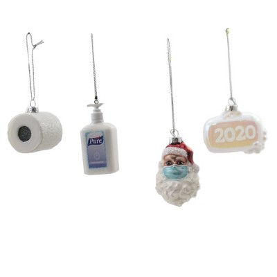 Holiday Ornament 3.0" Survival Kit 2020 Santa Sanitizer Toilet Paper  -  Tree Ornaments