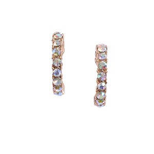 SOHI Women's Crystal Silver Bling Hoop Earrings - 1 of 4