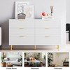 Garvee 6 Drawer Dresser for Bedroom, Wood Dresser with Metal Legs, Modern Chest of Drawers, Large Dresser for Closet, Living Room, Hallway, White - 4 of 4