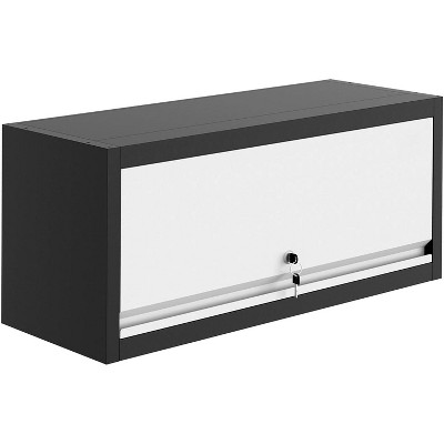 Wall Mount Tool Cabinet - Cold Rolled Steel w/Goose Neck Flip Door & Hydraulic Rods, Garage & Workshop Storage for Kitchen, Office, Bedroom