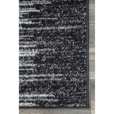 Reversible Abstract Gray Synthetic 4' x 6' Easy Care Rug