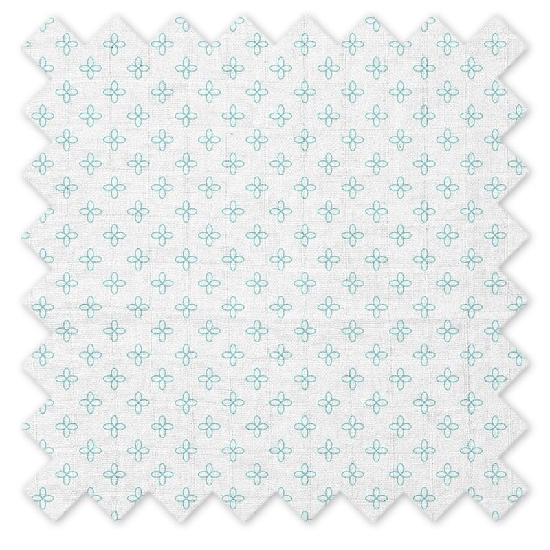 Bacati - Floral Petals Aqua Muslin 100 percent Cotton Universal Baby US Standard Crib or Toddler Bed Fitted Sheet, 5 of 6