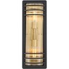 John Timberland Habitat 21" High Modern Outdoor Wall Light Fixture Mount Porch House Set of 2 2-Light Black and Brass Finish Clear Glass Shade - 3 of 4