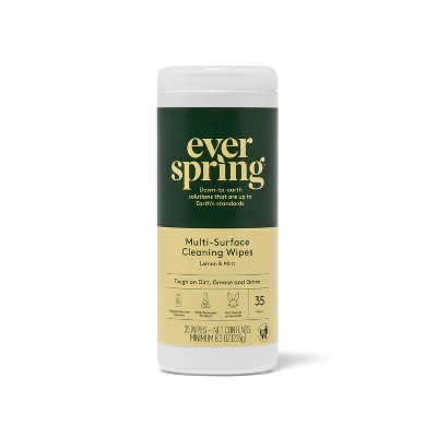 Lemon & Mint Multi-Surface Cleaning Wipes - 35ct - Everspring™
