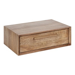 Kate and Laurel McCutcheon Rectangle Wood Floating Side Table, 18x12x6, Natural - 1 of 4