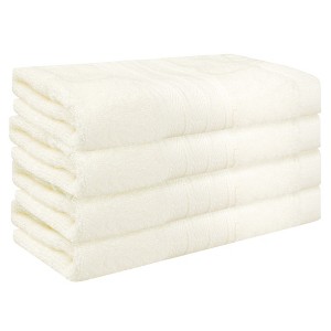 Unique Bargains Hotels Spa Highly Absorbent Striped Cotton Washcloths 14" x 14" - 1 of 4