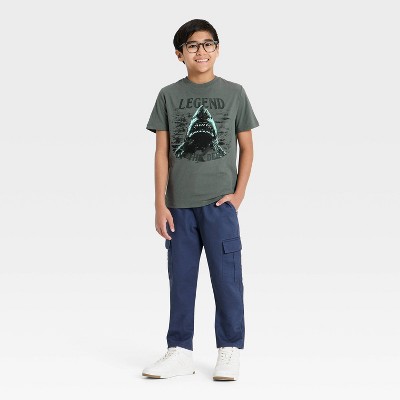 Детские Cat & Jack Boys' Short Sleeve Shark Graphic T-Shirt - Cat & Jack™ Charcoal Gray M — фото 4