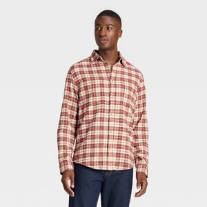 Men's Vintage Mid-Weight Long Sleeve Flannel Shirt - Goodfellow & Co™ - 1 of 3