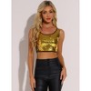 INSPIRE CHIC Women's Metallic Sequin Sparkle Sleeveless Party Crop Tank Top - 3 of 4