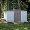 Outdoor Gray Backyard Storage Shed,Iron-Wood Frame Garden Bike Shed with Windows,Iron Doors,All-Weather Waterproof Garden Tool Shed-Coolbibila - 2 of 4