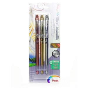 Pentel Slicci Extra Fine Metallic Gel Pens assorted pack of 3 [Pack of 2] 99030-PK2 - 1 of 1