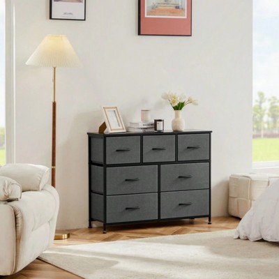 SKRAN Desser For Bedroom With 7 Fabric Drawers Organizer Storage Closet Chest Clothes Cabinet, Clothes Organizer,Kids Dresser Organization