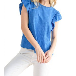 Women's Going Astray Ruffle Sleeve Tee - And The Why - 1 of 4