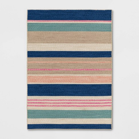 Striped Rectangular Braided Outdoor Rug - Threshold™ - image 1 of 4