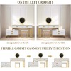 YOOCOZZ Modern Vanity Table with Upholstered Stool, Side Cabinet and LED Mirror, Free Combination - White+Gold - 3 of 4