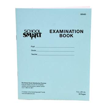 School Smart Examination Blue Books, 7 x 8-1/2 Inches, 32 Pages, Pack of 50