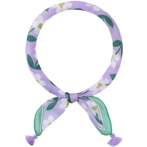 INSPIRE CHIC Women's Floral Printed Tassel Square Scarves 23.6X23.6" 1Pc - 1 of 4
