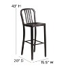 Emma and Oliver Commercial Grade 30"H Colorful Metal Indoor-Outdoor Vertical Slat Back Barstool - 4 of 4