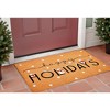 HomeRoots 24" X 36" Natural Black and White Coir Happy Holidays Outdoor Christmas Door Mat - 2 of 3