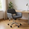 HomeRoots Gray and Silver Adjustable Height Swivel Rolling Office Chair - 2 of 4