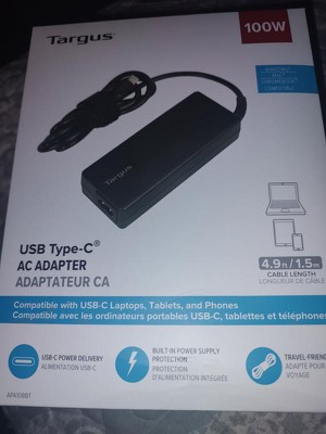 Targus APA108EU Cargador USB-C Power Delivery 100W