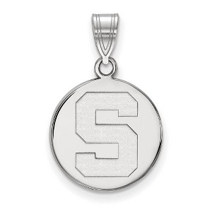 Black Bow Jewelry 10k White Gold Michigan State Spartans NCAA Medium Pendant - 1 of 3