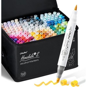 Ohuhu Alcohol Markers 168 Colors Brush& Soft Chisel for Adult Cozy