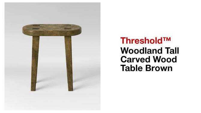 Woodland Carved Wood Accent Table Brown - Threshold&#153;, 2 of 14, play video