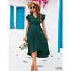 YesFashion Women's Maternity V Neck Ruffle Short Sleeve Wrap Dress Casual Flowy Nursing Breastfeeding Midi Dress with Belted - 4 of 4