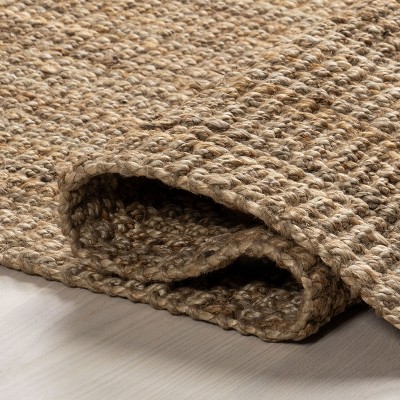Handcrafted Artisanal Chunky Jute 4' Square Rug in Natural