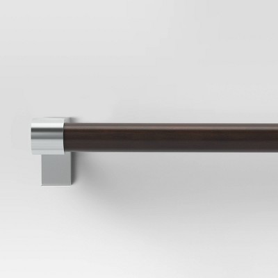 36"-66" Dark Faux Wood Curtain Rod Nickel - Threshold™