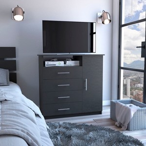 NicBex Modern Dressers with Metal Pulls,Minimalist Style,Wood Dresser for Bedroom,Study,Office,Living Room,Entryway,White/Black/Gray - 1 of 4