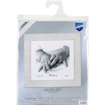Vervaco Counted Cross Stitch Kit 8"X7"-Baby Hands Record On Aida (18 Count)