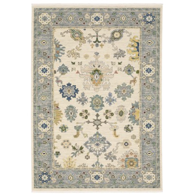 Oriental Weavers Lucca 846H1 Ivory/ Blue Indoor Area Rug - 5'3" x 7'6"