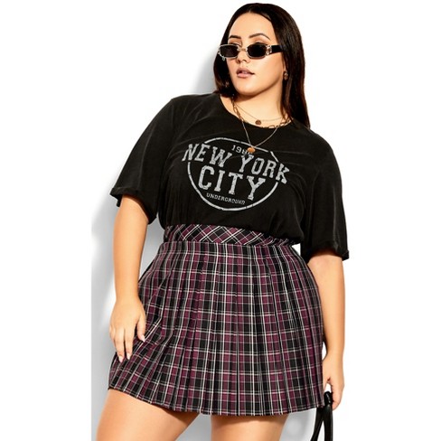 Plus size clearance pleated skirt 90s