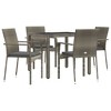 vidaXL Garden Dining Set Grey PE Rattan, Powder-Coated Steel, Tempered Glass - 3 of 4