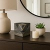 Decorative Marble Cube Statues with Inlay Design for Home Decor - Modern Ornaments for Bathroom, Office, and Living Room Decor - 6", Gray - 3 of 4