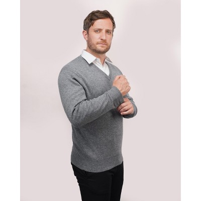Lona Scott Men's Pure Cashmere V-Neck Sweater