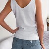 Women's V Neck Sleeveless Tank Tops Sweater Vest Crochet Hollow Out Summer Causal Knitted Top - 4 of 4