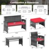 Costway 6PCS Patio Furniture Set Outdoor Sectional Conversation PE Rattan Sofa Set Black/Gray/Navy/Red/White/Turquoise - 3 of 4