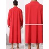 Lars Amadeus Men's Long Sleeves Solid Color Banded Collar Nightgown - 4 of 4