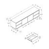Chic Crate-72 Inch Tv Stand – Brown Laminate Finish with Multi-Drawer Storage, Transitional Modern Entertainment Center (Storage Cabinet) - 3 of 4