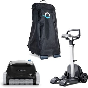 Dolphin Explorer E30 Wi-Fi (2025) Robotic Pool Cleaner with Caddy & Cover for Storage, for Inground Pools up to 50 FT - 1 of 4