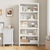 5 Tier Bookcase with Adjustable Shelves, 71" Tall Bookshelf w/Wooden Legs, Rustic Vintage Etagere for Living Room Apartment Office - 4 of 4