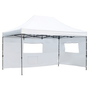 Whisen 10 x 15 Pop Up Canopy Tent, Heavy Duty Party Tent with Sidewalls, Height Adjustable - 1 of 4