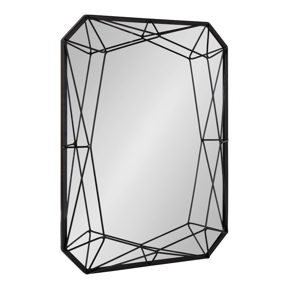 Photos - Wall Mirror 22" x 28" Keyleigh Rectangle Metal Accent  Black - Kate and Lau